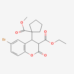 ethyl 6-bromo-4-[1-(methoxycarbonyl)cyclopentyl]-2-oxo-3-chromanecarboxylate