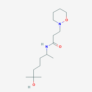 molecular formula C15H30N2O3 B4060393 N-(5-羟基-1,5-二甲基己基)-3-(1,2-恶唑烷-2-基)丙酰胺 