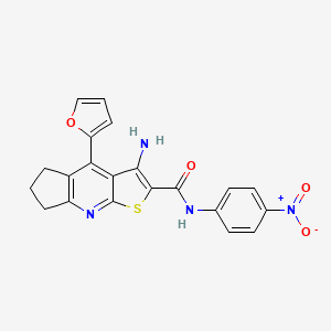 3-amino-4-(2-furyl)-N-(4-nitrophenyl)-6,7-dihydro-5H-cyclopenta[b]thieno[3,2-e]pyridine-2-carboxamide