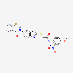 2-bromo-N-[2-({2-[(4-methoxy-2-nitrophenyl)amino]-2-oxoethyl}thio)-1,3-benzothiazol-6-yl]benzamide