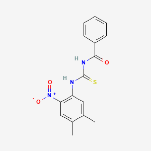 molecular formula C16H15N3O3S B4060442 N-{[(4,5-dimethyl-2-nitrophenyl)amino]carbonothioyl}benzamide 