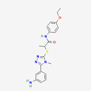 molecular formula C20H23N5O2S B4060449 2-{[5-(3-aminophenyl)-4-methyl-4H-1,2,4-triazol-3-yl]thio}-N-(4-ethoxyphenyl)propanamide 
