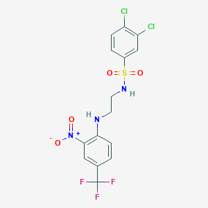 molecular formula C15H12Cl2F3N3O4S B4060466 3,4-dichloro-N-(2-{[2-nitro-4-(trifluoromethyl)phenyl]amino}ethyl)benzenesulfonamide 