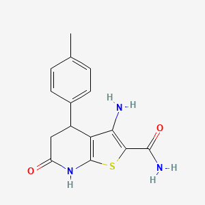 molecular formula C15H15N3O2S B4060480 3-amino-4-(4-methylphenyl)-6-oxo-4,5,6,7-tetrahydrothieno[2,3-b]pyridine-2-carboxamide 