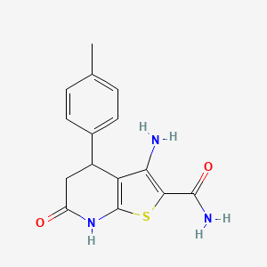 molecular formula C15H15N3O2S B4060480 3-氨基-4-(4-甲基苯基)-6-氧代-4,5,6,7-四氢噻吩并[2,3-b]吡啶-2-甲酰胺 