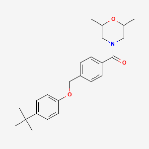 molecular formula C24H31NO3 B4060495 4-{4-[(4-tert-butylphenoxy)methyl]benzoyl}-2,6-dimethylmorpholine 