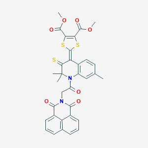 dimethyl 2-(1-[(1,3-dioxo-1H-benzo[de]isoquinolin-2(3H)-yl)acetyl]-2,2,7-trimethyl-3-thioxo-2,3-dihydro-4(1H)-quinolinylidene)-1,3-dithiole-4,5-dicarboxylate