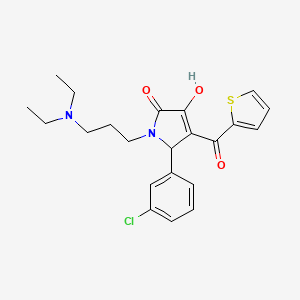 molecular formula C22H25ClN2O3S B4060502 5-(3-chlorophenyl)-1-[3-(diethylamino)propyl]-3-hydroxy-4-(2-thienylcarbonyl)-1,5-dihydro-2H-pyrrol-2-one 