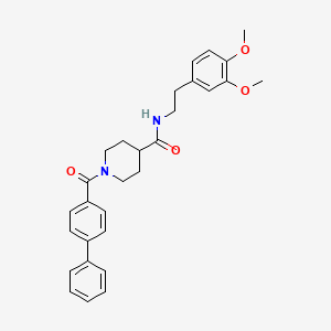 1-(4-biphenylylcarbonyl)-N-[2-(3,4-dimethoxyphenyl)ethyl]-4-piperidinecarboxamide