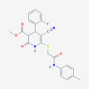 methyl 5-cyano-4-(2-fluorophenyl)-6-({2-[(4-methylphenyl)amino]-2-oxoethyl}thio)-2-oxo-1,2,3,4-tetrahydro-3-pyridinecarboxylate
