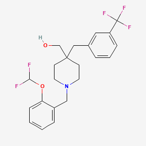 molecular formula C22H24F5NO2 B4060574 {1-[2-(difluoromethoxy)benzyl]-4-[3-(trifluoromethyl)benzyl]-4-piperidinyl}methanol 