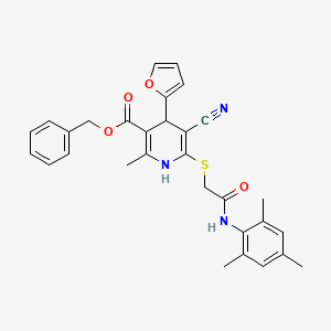 molecular formula C30H29N3O4S B4060580 benzyl 5-cyano-4-(2-furyl)-6-{[2-(mesitylamino)-2-oxoethyl]thio}-2-methyl-1,4-dihydro-3-pyridinecarboxylate 