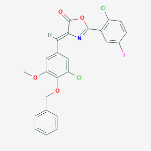 molecular formula C24H16Cl2INO4 B406061 4-[4-(benzyloxy)-3-chloro-5-methoxybenzylidene]-2-(2-chloro-5-iodophenyl)-1,3-oxazol-5(4H)-one 