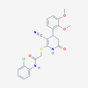N-(2-chlorophenyl)-2-{[3-cyano-4-(2,3-dimethoxyphenyl)-6-oxo-1,4,5,6-tetrahydro-2-pyridinyl]thio}acetamide