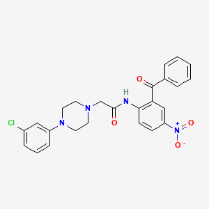 molecular formula C25H23ClN4O4 B4060649 N-(2-benzoyl-4-nitrophenyl)-2-[4-(3-chlorophenyl)-1-piperazinyl]acetamide 