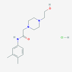 molecular formula C16H26ClN3O2 B4060653 N-(3,4-dimethylphenyl)-2-[4-(2-hydroxyethyl)-1-piperazinyl]acetamide hydrochloride 