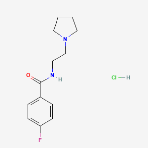 molecular formula C13H18ClFN2O B4060668 4-fluoro-N-[2-(1-pyrrolidinyl)ethyl]benzamide hydrochloride 