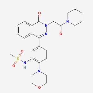 molecular formula C26H31N5O5S B4060709 N-(2-(4-morpholinyl)-5-{4-oxo-3-[2-oxo-2-(1-piperidinyl)ethyl]-3,4-dihydro-1-phthalazinyl}phenyl)methanesulfonamide 