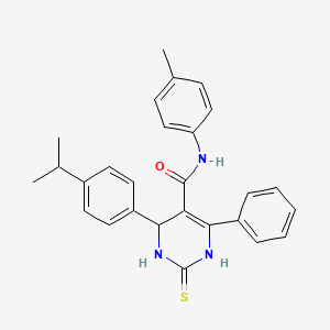 molecular formula C27H27N3OS B4060718 6-(4-isopropylphenyl)-2-mercapto-N-(4-methylphenyl)-4-phenyl-1,6-dihydro-5-pyrimidinecarboxamide 