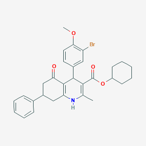 Cyclohexyl 4-(3-bromo-4-methoxyphenyl)-2-methyl-5-oxo-7-phenyl-1,4,5,6,7,8-hexahydro-3-quinolinecarboxylate