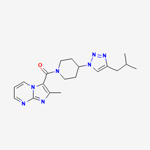 molecular formula C19H25N7O B4060725 3-{[4-(4-isobutyl-1H-1,2,3-triazol-1-yl)-1-piperidinyl]carbonyl}-2-methylimidazo[1,2-a]pyrimidine trifluoroacetate 