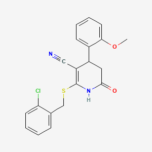 molecular formula C20H17ClN2O2S B4060730 2-[(2-chlorobenzyl)thio]-4-(2-methoxyphenyl)-6-oxo-1,4,5,6-tetrahydro-3-pyridinecarbonitrile 