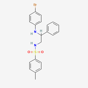 molecular formula C21H21BrN2O2S B4060751 N-{2-[(4-bromophenyl)amino]-2-phenylethyl}-4-methylbenzenesulfonamide 