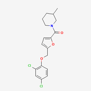 molecular formula C18H19Cl2NO3 B4060764 1-{5-[(2,4-dichlorophenoxy)methyl]-2-furoyl}-3-methylpiperidine 