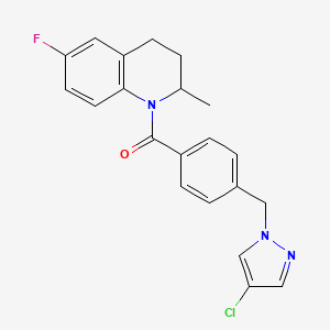 1-{4-[(4-chloro-1H-pyrazol-1-yl)methyl]benzoyl}-6-fluoro-2-methyl-1,2,3,4-tetrahydroquinoline