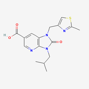 molecular formula C16H18N4O3S B4060805 3-isobutyl-1-[(2-methyl-1,3-thiazol-4-yl)methyl]-2-oxo-2,3-dihydro-1H-imidazo[4,5-b]pyridine-6-carboxylic acid 