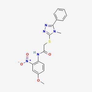 molecular formula C18H17N5O4S B4060813 N-(4-methoxy-2-nitrophenyl)-2-[(4-methyl-5-phenyl-4H-1,2,4-triazol-3-yl)thio]acetamide 