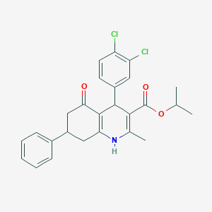 Isopropyl 4-(3,4-dichlorophenyl)-2-methyl-5-oxo-7-phenyl-1,4,5,6,7,8-hexahydroquinoline-3-carboxylate