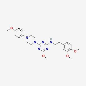 molecular formula C25H32N6O4 B4060826 N-[2-(3,4-dimethoxyphenyl)ethyl]-4-methoxy-6-[4-(4-methoxyphenyl)-1-piperazinyl]-1,3,5-triazin-2-amine 