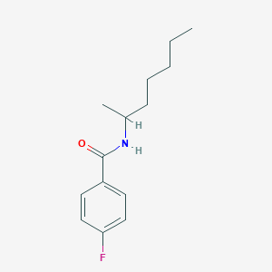 molecular formula C14H20FNO B406087 Benzamide, 4-fluoro-N-(hept-2-yl)- 