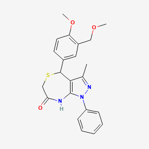 molecular formula C22H23N3O3S B4060880 4-[4-methoxy-3-(methoxymethyl)phenyl]-3-methyl-1-phenyl-4,8-dihydro-1H-pyrazolo[3,4-e][1,4]thiazepin-7(6H)-one 