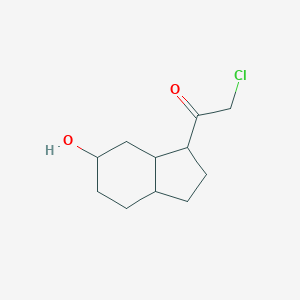 molecular formula C11H17ClO2 B040609 2-Chloro-1-(octahydro-6-hydroxy-1H-inden-1-YL)-ethanone CAS No. 116373-84-3