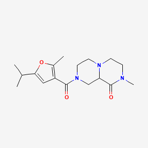 molecular formula C17H25N3O3 B4060902 8-(5-isopropyl-2-methyl-3-furoyl)-2-methylhexahydro-2H-pyrazino[1,2-a]pyrazin-1(6H)-one 