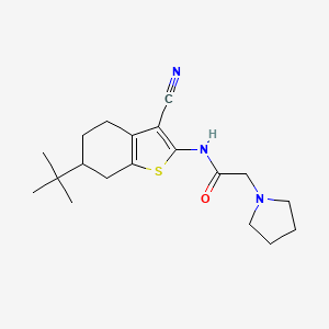 molecular formula C19H27N3OS B4060913 N-(6-tert-butyl-3-cyano-4,5,6,7-tetrahydro-1-benzothien-2-yl)-2-(1-pyrrolidinyl)acetamide 