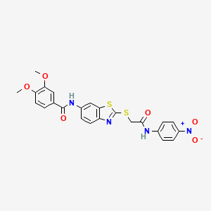 3,4-dimethoxy-N-[2-({2-[(4-nitrophenyl)amino]-2-oxoethyl}thio)-1,3-benzothiazol-6-yl]benzamide