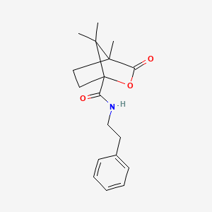 4,7,7-trimethyl-3-oxo-N-(2-phenylethyl)-2-oxabicyclo[2.2.1]heptane-1-carboxamide