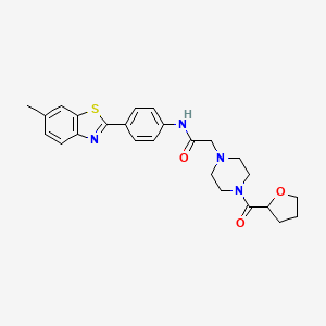 molecular formula C25H28N4O3S B4060931 N-[4-(6-methyl-1,3-benzothiazol-2-yl)phenyl]-2-[4-(tetrahydro-2-furanylcarbonyl)-1-piperazinyl]acetamide 