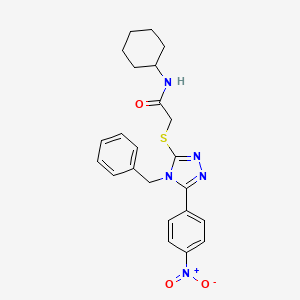 molecular formula C23H25N5O3S B4060939 2-{[4-benzyl-5-(4-nitrophenyl)-4H-1,2,4-triazol-3-yl]thio}-N-cyclohexylacetamide 
