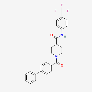 molecular formula C26H23F3N2O2 B4060953 1-(4-biphenylylcarbonyl)-N-[4-(trifluoromethyl)phenyl]-4-piperidinecarboxamide 
