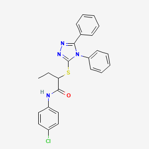 molecular formula C24H21ClN4OS B4060962 N-(4-chlorophenyl)-2-[(4,5-diphenyl-4H-1,2,4-triazol-3-yl)thio]butanamide 