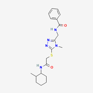molecular formula C20H27N5O2S B4060986 N-{[4-methyl-5-({2-[(2-methylcyclohexyl)amino]-2-oxoethyl}thio)-4H-1,2,4-triazol-3-yl]methyl}benzamide 