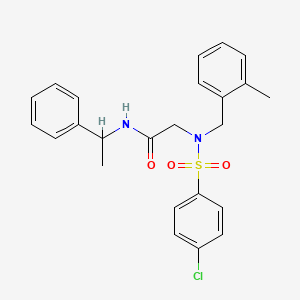 molecular formula C24H25ClN2O3S B4060998 N~2~-[(4-chlorophenyl)sulfonyl]-N~2~-(2-methylbenzyl)-N~1~-(1-phenylethyl)glycinamide 