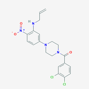 molecular formula C20H20Cl2N4O3 B4061006 N-allyl-5-[4-(3,4-dichlorobenzoyl)-1-piperazinyl]-2-nitroaniline 