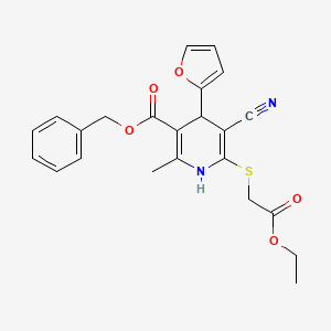 benzyl 5-cyano-6-[(2-ethoxy-2-oxoethyl)thio]-4-(2-furyl)-2-methyl-1,4-dihydro-3-pyridinecarboxylate