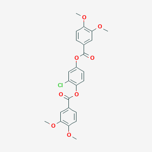 molecular formula C24H21ClO8 B406102 2-Chloro-4-[(3,4-dimethoxybenzoyl)oxy]phenyl 3,4-dimethoxybenzoate 