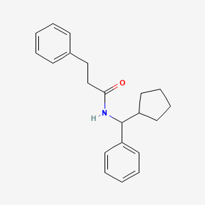 molecular formula C21H25NO B4061025 N-[cyclopentyl(phenyl)methyl]-3-phenylpropanamide 